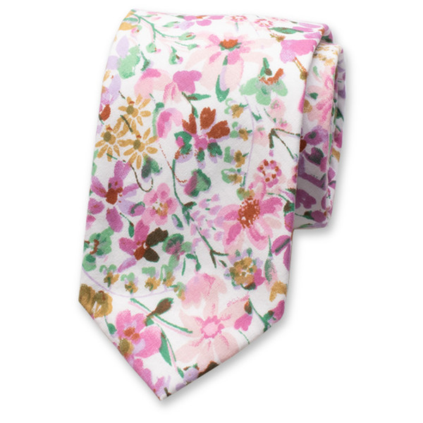 Cravate à fleurs roses - Aquarelle (1)