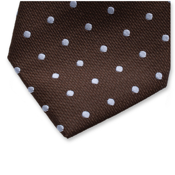 Cravate marron à pois (2)