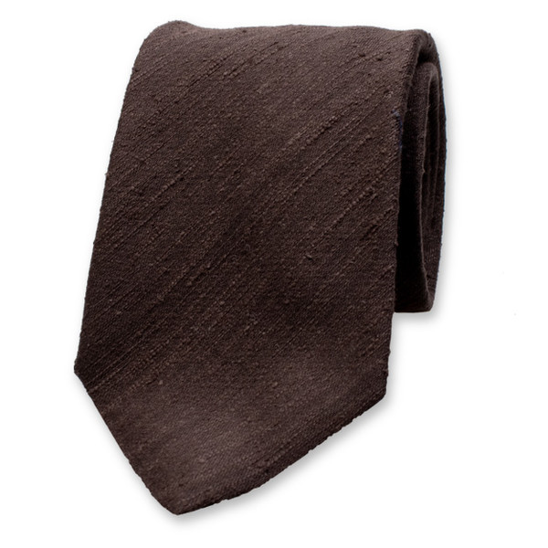 Cravate marron foncé - Soie italienne (1)