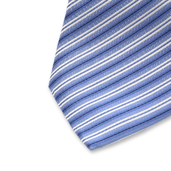 Cravate Bleu Clair Rayures Blanches (2)