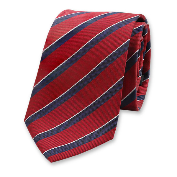 Cravate de luxe à rayures rouge-bleu (1)