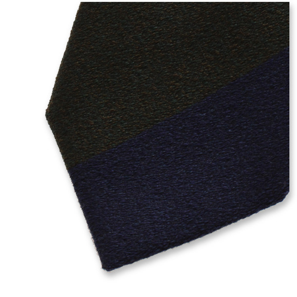 Cravate Block Stripe Bleu Foncé - Vert - Gris (3)