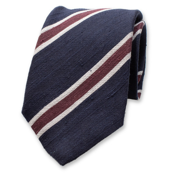 Cravate bleu foncé - Bordeaux - Soie italienne (1)