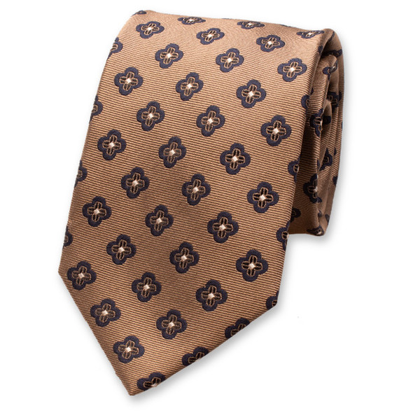 Cravate de luxe beige à fleurs (1)