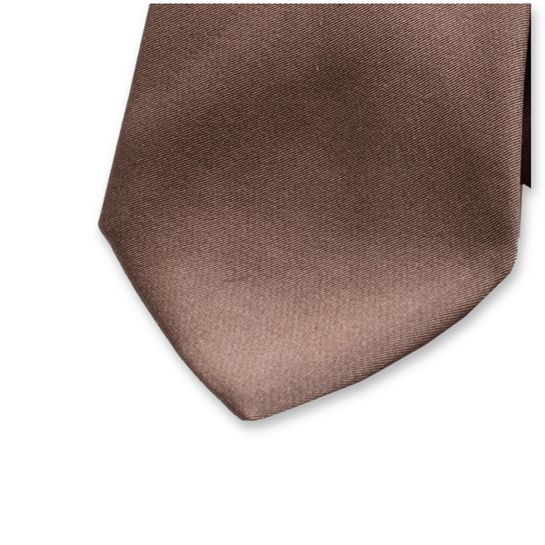 Cravate taupe - Satin de soie italien (2)