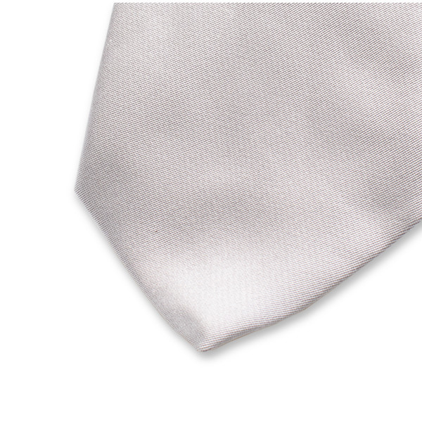 Cravate gris argenté - Satin de soie italien (2)