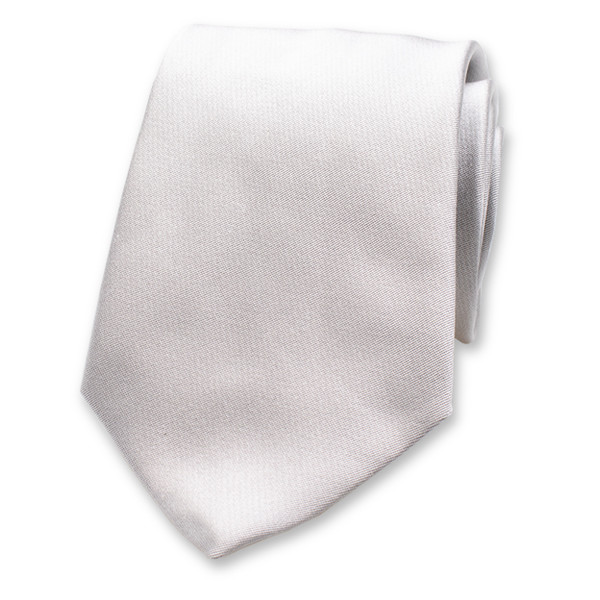 Cravate gris argenté - Satin de soie italien (1)