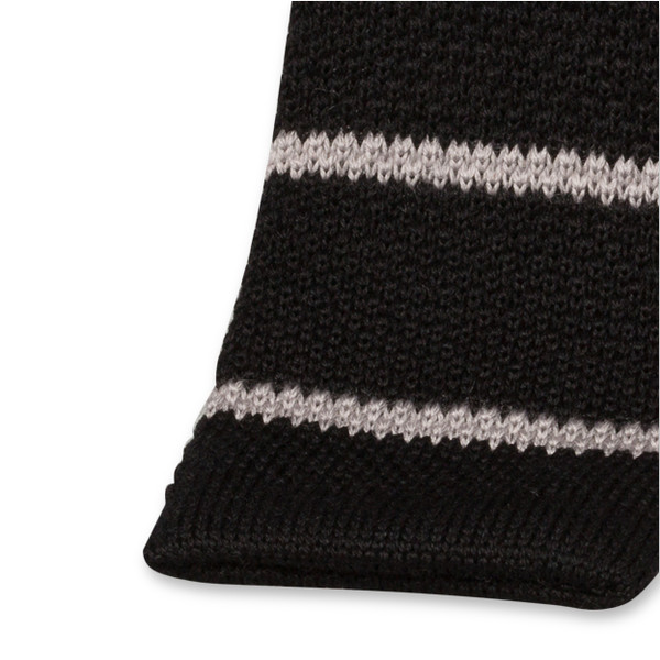 Cravate tricot rayures noire / grise (2)
