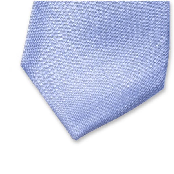 Cravate homme en lin bleu clair (2)