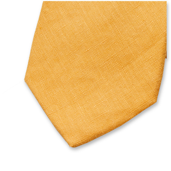 Cravate homme en lin jaune (2)