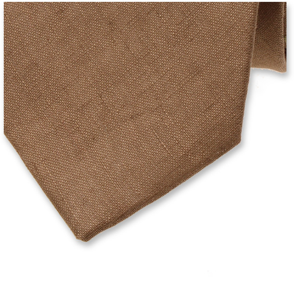 Cravate homme en lin - Moka (2)