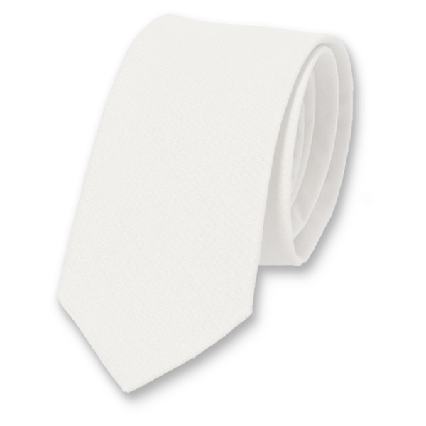 Cravate homme en lin blanc (1)