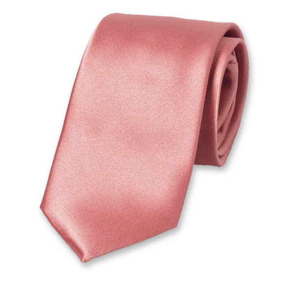 Cravate satin polyester Marron Rose (1)