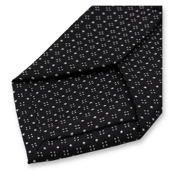 Cravate étroite noire - Motif à pois (3)
