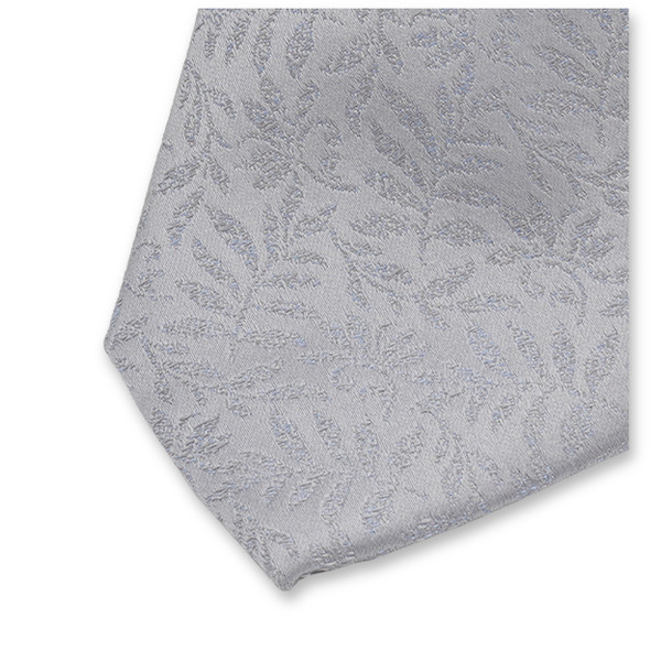 Cravate étroite gris clair à fleurs (2)