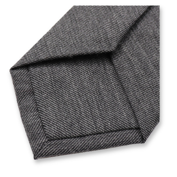 Cravate étroite structure laine Gris foncé (3)