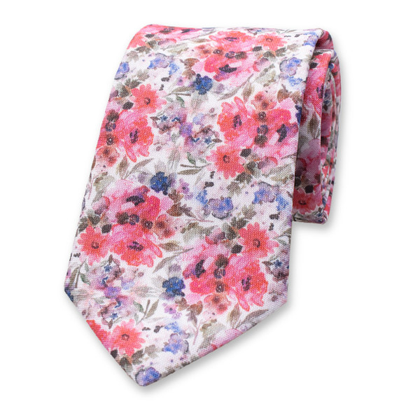 Cravate fleurie rose-violet (2)