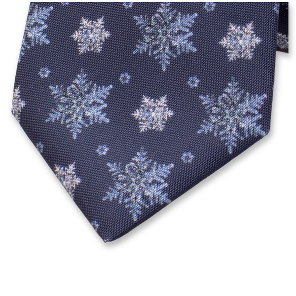 Cravate de Noël bleu glacier - Flocons de neige (2)