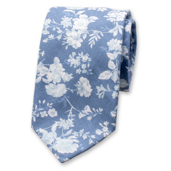 Cravate Fleurie Bleu Clair (1)