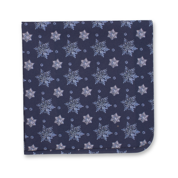 Pochette de Noël Bleu Glace - Flocons de Neige (1)