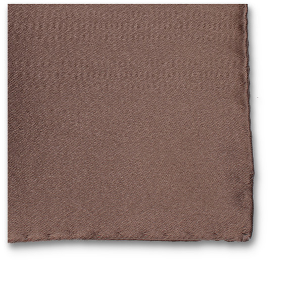 Pochette de costume taupe - Satin de soie (2)