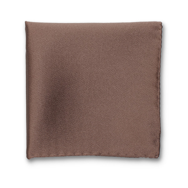 Pochette de costume taupe - Satin de soie (1)
