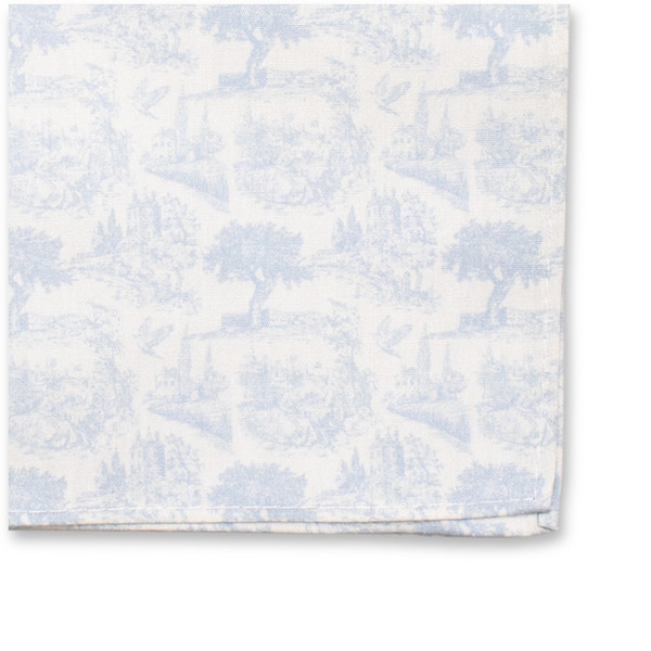 Pochette en Coton Toile de Jouy - Bleu clair (2)