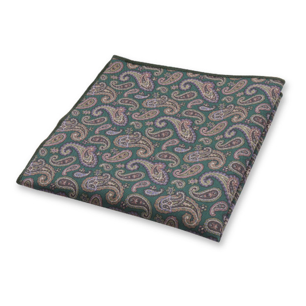 Pochette de costume Paisley Vert Foncé (1)