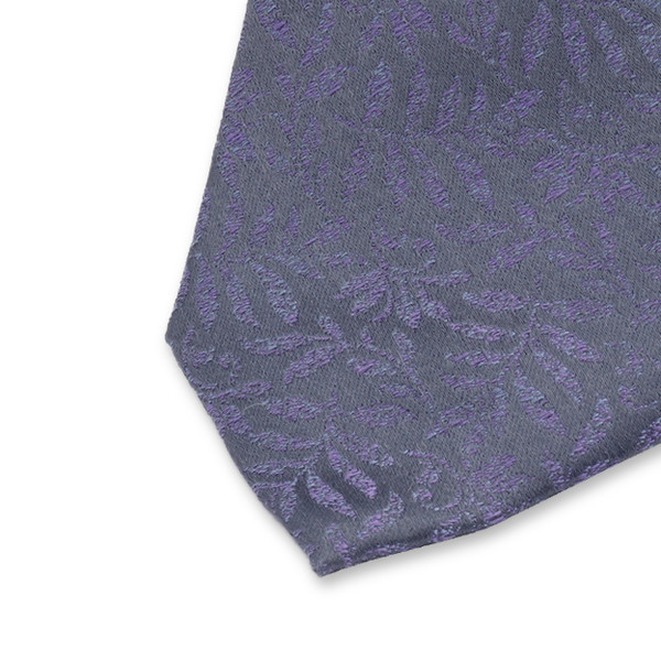 Cravate étroite bleu-gris à fleurs (2)