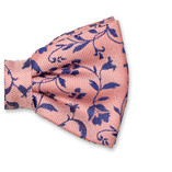 Nœud papillon rose clair de luxe - Fleurs bleues - Thumbnail 2