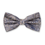 Nœud de Luxe Beige - Motif Paisley Bleu foncé - Thumbnail 1