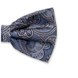 Noeud papillon de luxe bleu foncé - Paisley beige - Thumbnail 2