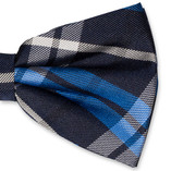 Nœud papillon à carreaux bleu/ noir - Thumbnail 2
