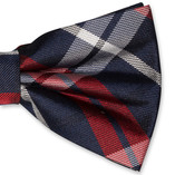 Nœud papillon à carreaux marine/ rouge - Thumbnail 2