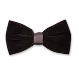 Nœud papillon en velours noir - Thumbnail 1