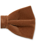 Nœud papillon en velours Cognac - Thumbnail 2