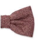 Noeud Papillon Rouge à Chevrons - Laine - Thumbnail 2