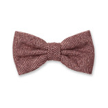 Noeud Papillon Rouge à Chevrons - Laine - Thumbnail 1