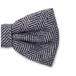 Noeud Papillon Navy à Chevrons - Laine - Thumbnail 2