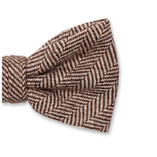 Noeud Papillon Marron à Chevrons - Laine - Thumbnail 2