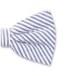 Nœud papillon Seersucker - Bleu foncé - Thumbnail 2