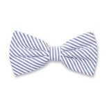 Nœud papillon Seersucker - Bleu foncé - Thumbnail 1