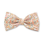 Noeud papillon orange à motif cachemire - Thumbnail 1