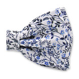 Noeud Papillon Floral Bleu et Blanc - Thumbnail 2