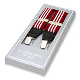 Bretelles à rayures rouge/ blanc - Thumbnail 1