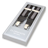 Bretelles à rayures noir et gris - Thumbnail 1