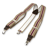Bretelles à rayures beige/ bordeaux - Thumbnail 3