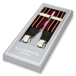 Bretelles à rayures bordeaux/ marron - Thumbnail 1