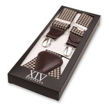 XIV Bretelles Pied-de-poule - Marron - Thumbnail 1