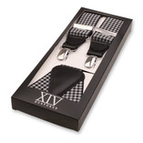 XIV Bretelles Pied-de-poule - Noire - Thumbnail 1